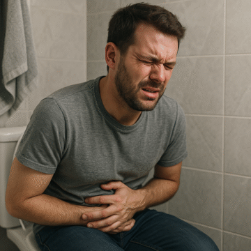 man suffering with diarrhoea