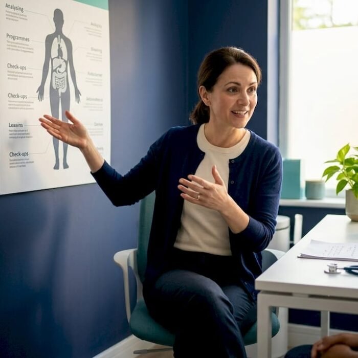 Doctor discusses obesity risks with patient