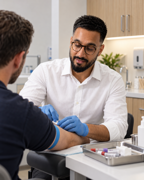 blood testing in TRT clinic