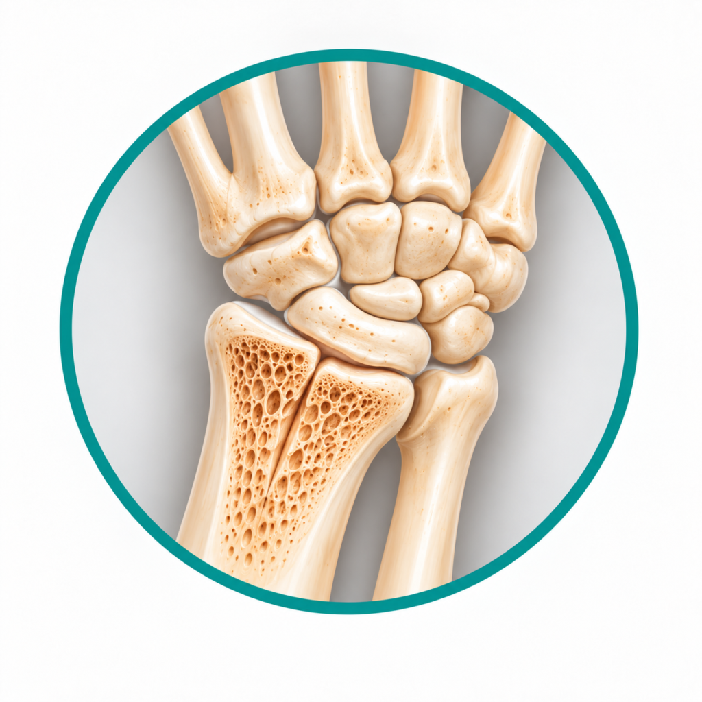 Common osteoporosis fragility fracture sites, showing wrist
