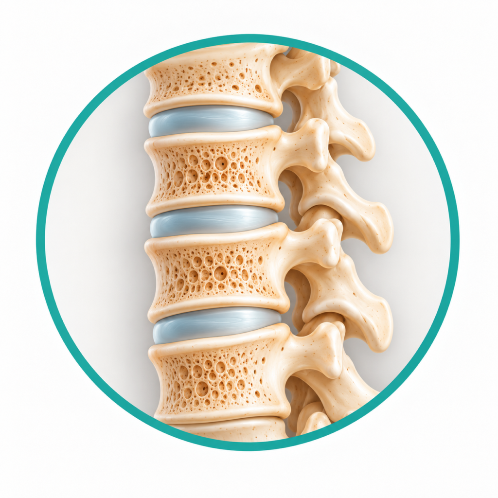 Common osteoporosis fragility fracture sites, showing spine