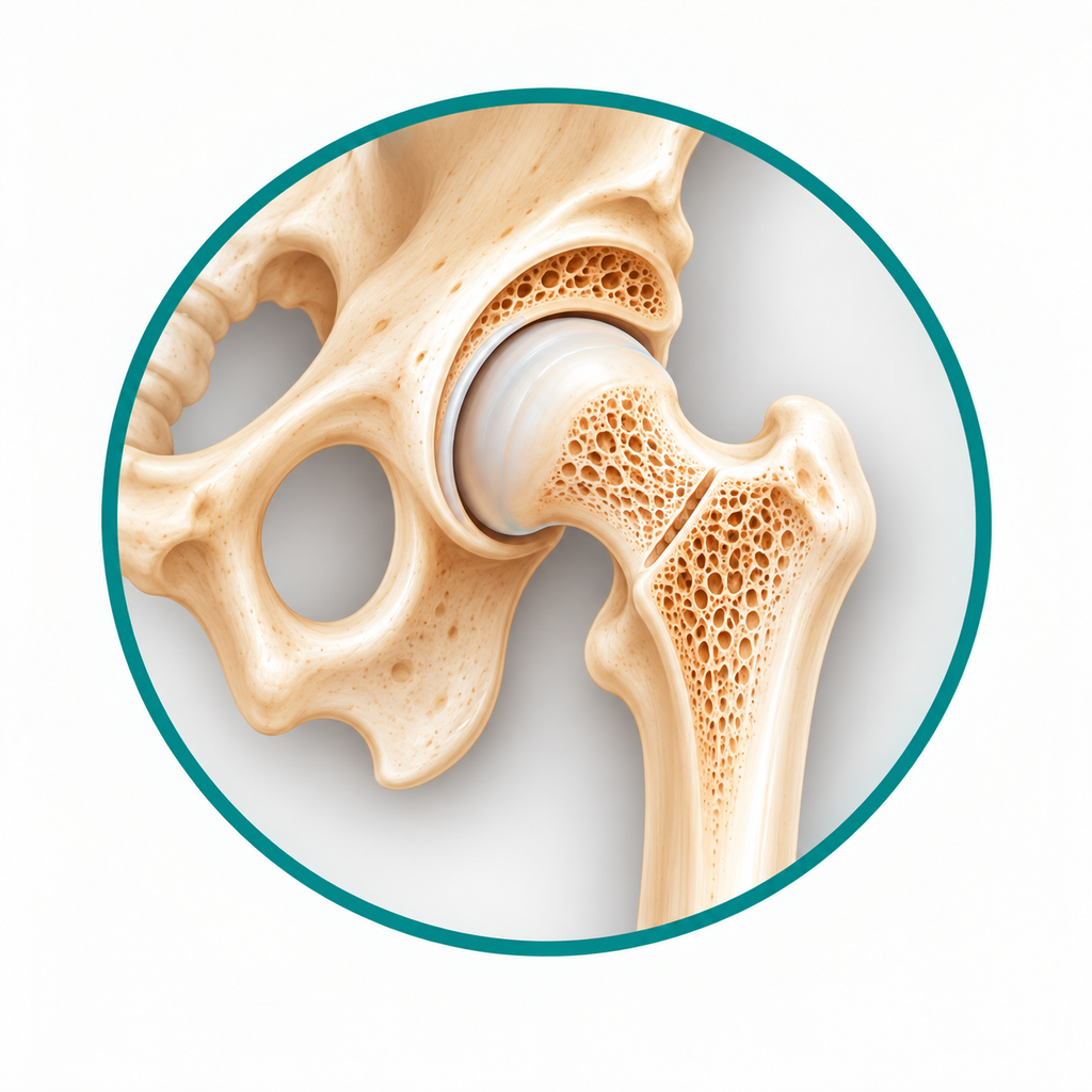 Common osteoporosis fragility fracture sites, showing hip