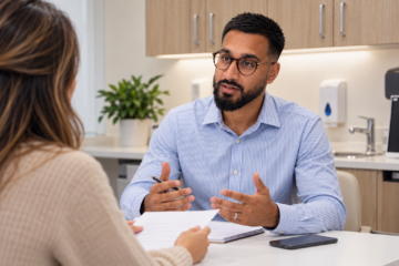 pharmacist preparing for assessment