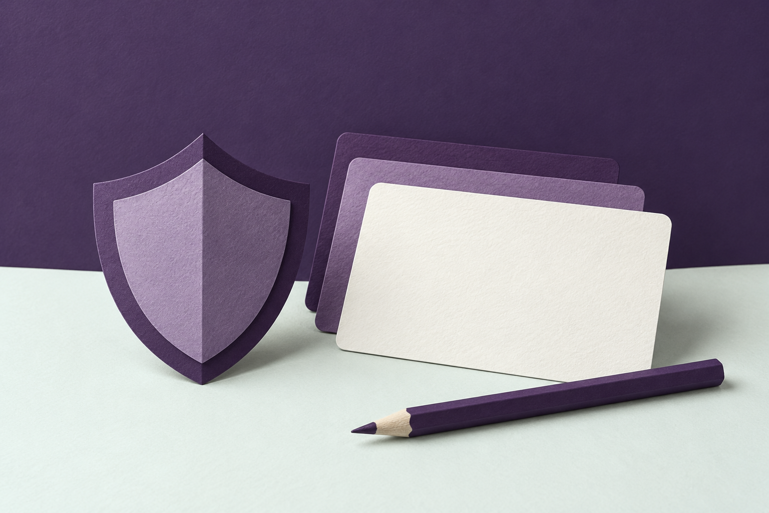 Paper shield beside reference cards